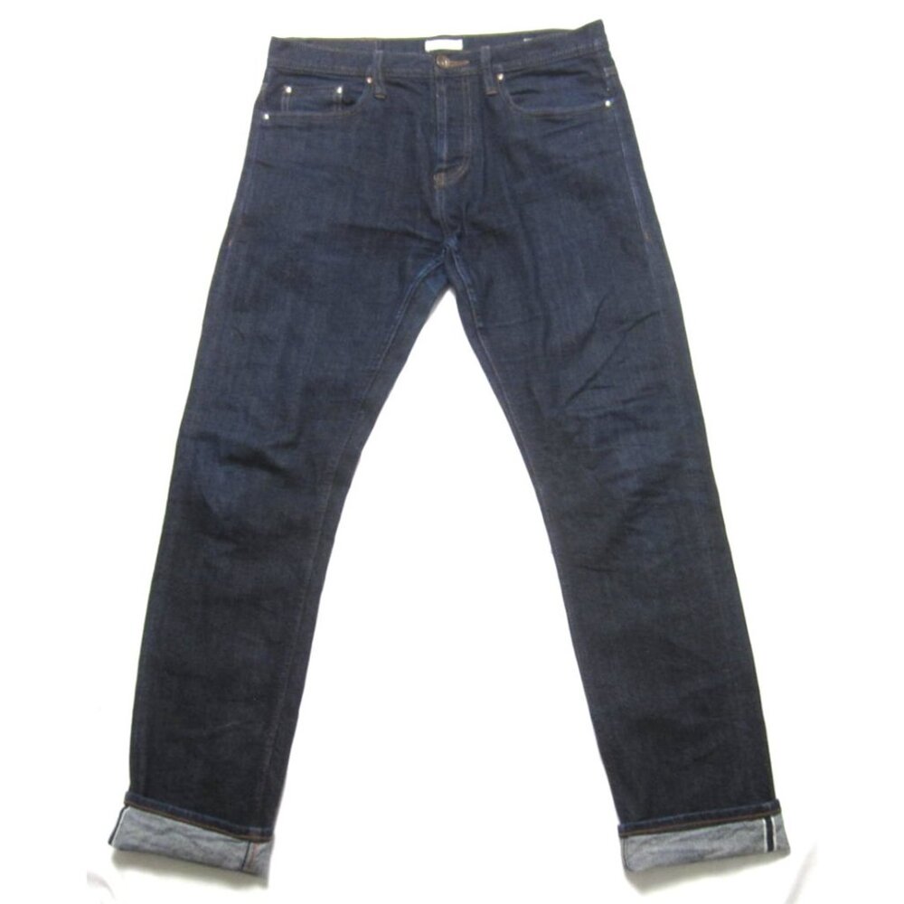 Unbranded Brand UB222 Tapered Fit Indigo Stretch Selvedge Jeans Mens (MP554)READ